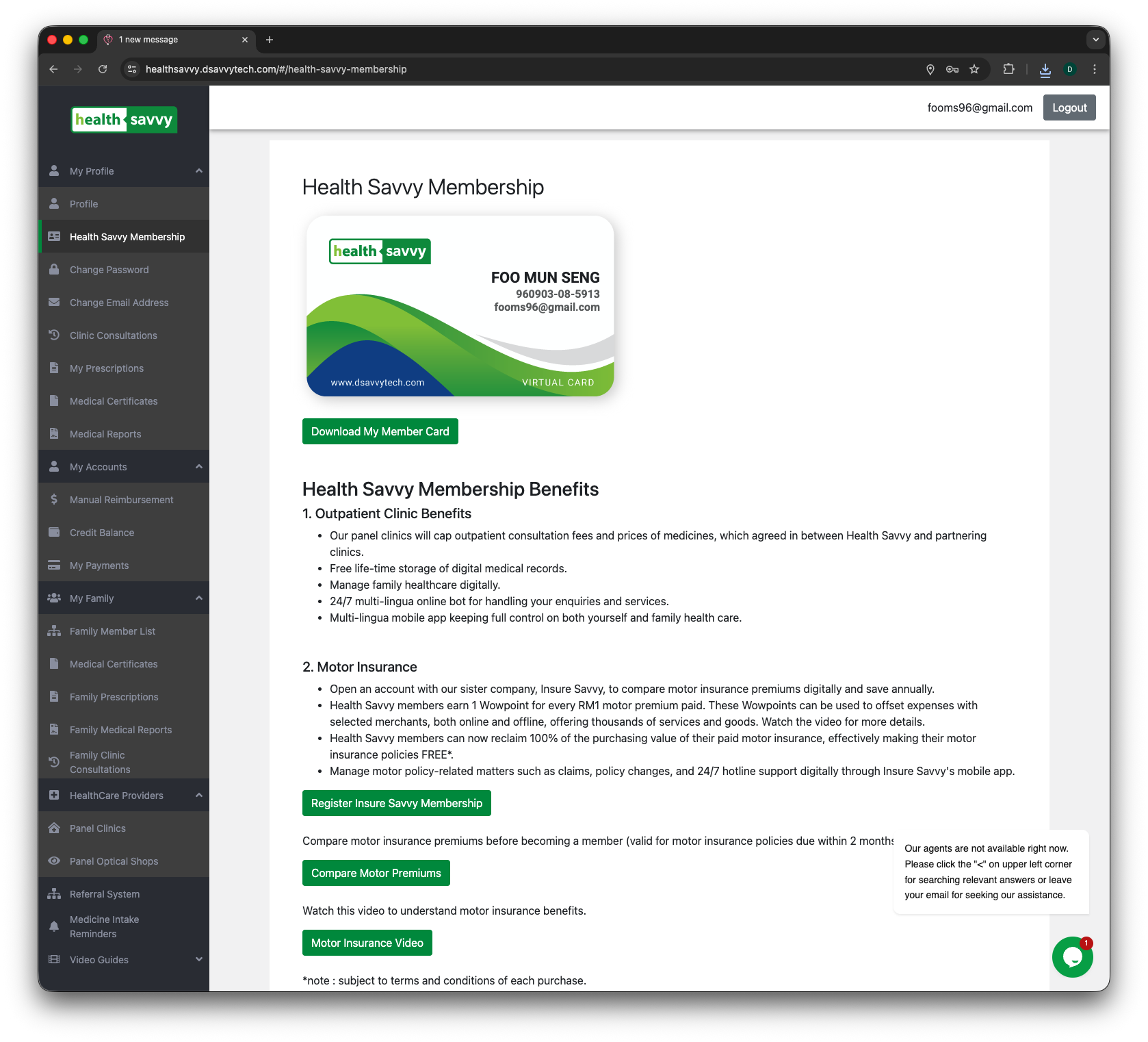 Health Savvy web screenshot 1